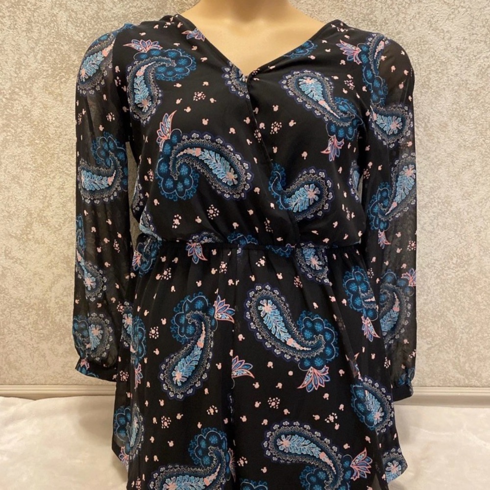 Express Black and Blue Paisley Romper